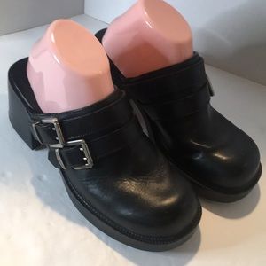 Harley Davidson Black Leather Mules size 9.5